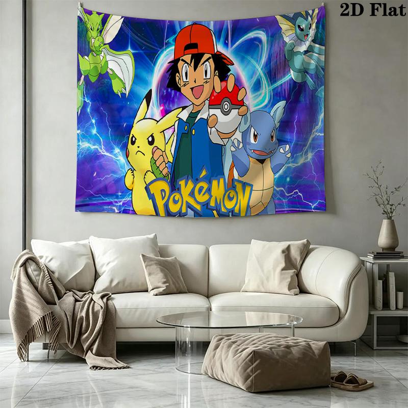 Pocket Monster Wandteppich Ästhetisches Wandbehang Gedruckter Stoffdecke Dekorative Wandteppiche für Schlafzimmer Wohnzimmer Heimdekoration
