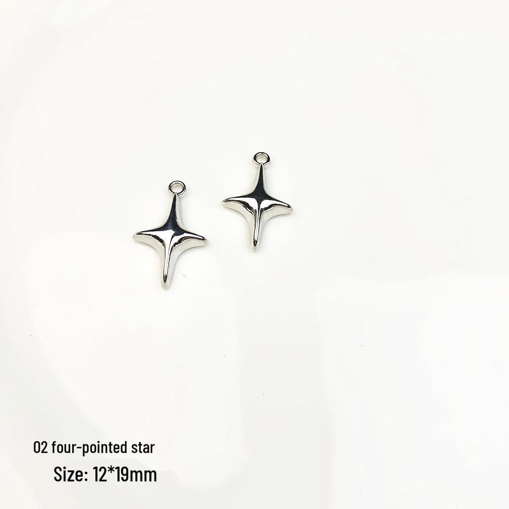 Y2K Heart & Butterfly Alloy Pendant Charm Necklace with Flowers & Rabbit - DIY Beading Accessory