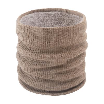 Warmer Halsschutz für den Winter für Herren und Damen, doppellagiger, mit Fleece gefütterter Outdoor-Halswärmer, einfarbig gestrickt, für Paare