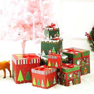 In-Stock Christmas Party Decorations - Large, Medium, Small Gift Boxes & Gift Bags for Tree Bottoms