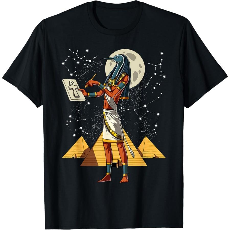 Thoth Egyptian God Ancient Egyptian Pyramids Ankh Symbol T-Shirt XXXXXL чёрный