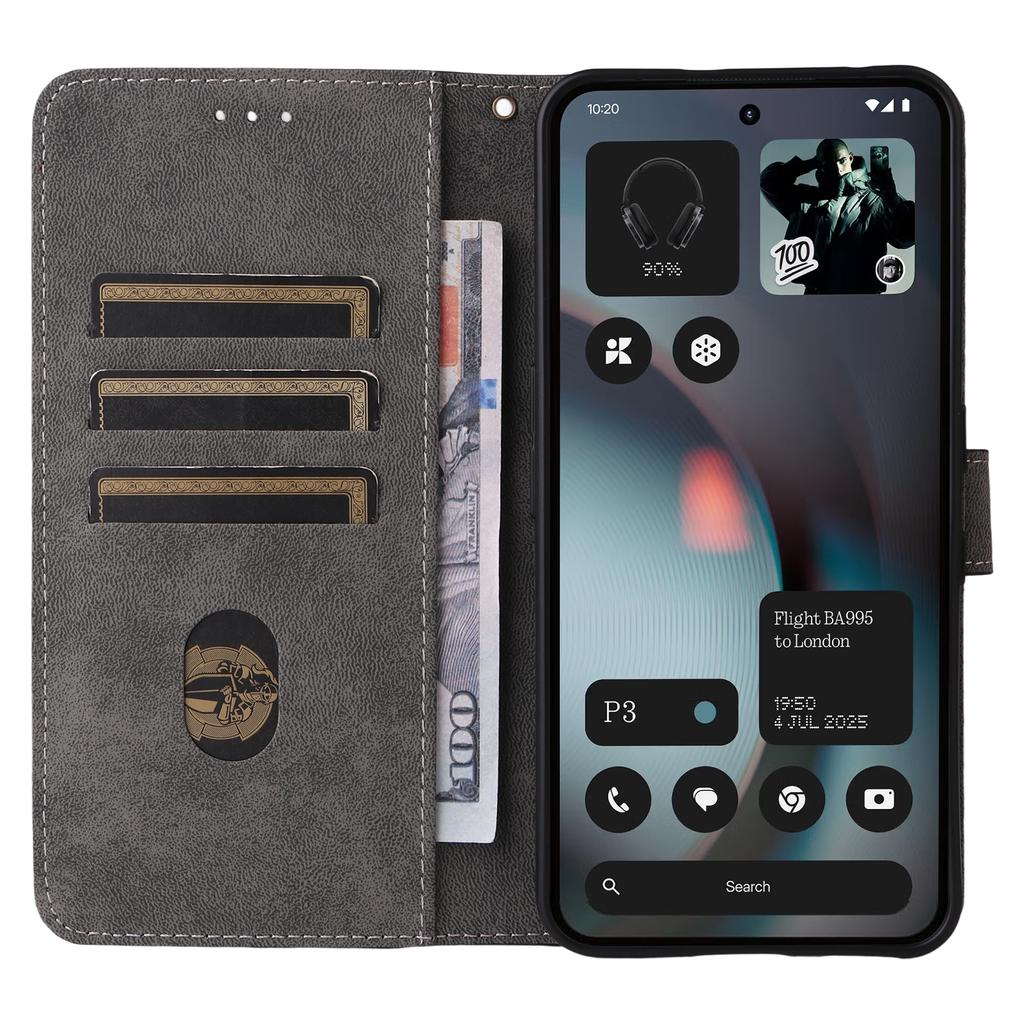 For Nothing Phone (3) 5G Case Wallet RFID Blocking PU Leather Phone Cover Stand with Strap