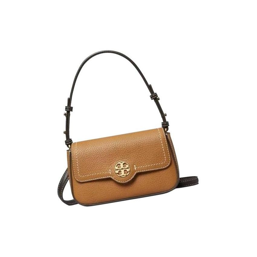 Tory Burch Miller Metal Double T Logo Flap Stitching Crossbody Bag Women Handbags Brown 144020-202