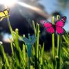 3Pcs Solar Powered Flying Fluttering Fake Butterfly?Stake Garden Ornament Decor