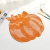Pumpkin Placemats PVC Waterproof Heat Resistant Pad Desk Protector Anti-slip Table Runner Placemat Halloween Kitchen Drinkware