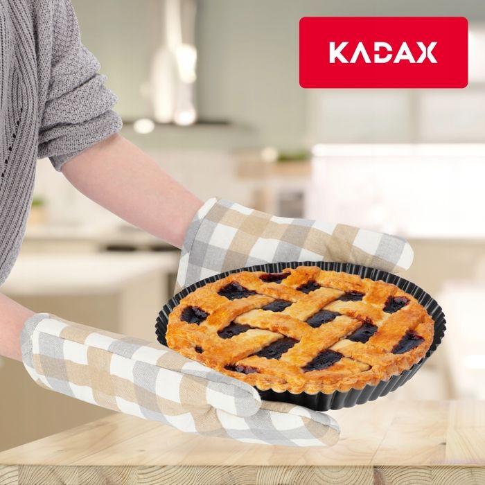 Moule à tarte - kadax - rond - tôle galvanisée - antiadhésif - 28 cm - noir