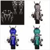Waterproof Matte Silver Motorcycle Flame Sticker Kit For Fender Decorative Decal