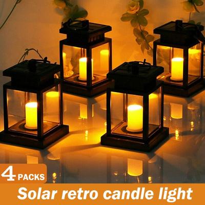 2/4 Pack Solar Laterne Hängende Solar Lichter Outdoor Garten Dekorative Led Solar Flammenlose Kerzen Lampe für Terrasse Landschaft hof