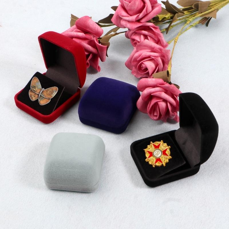 Velvet Coin Box Medals Storage Case Military Coin Display Box Jewelry Case Gift Box for Gem Coins Medals 2.04x2.2x1.25in