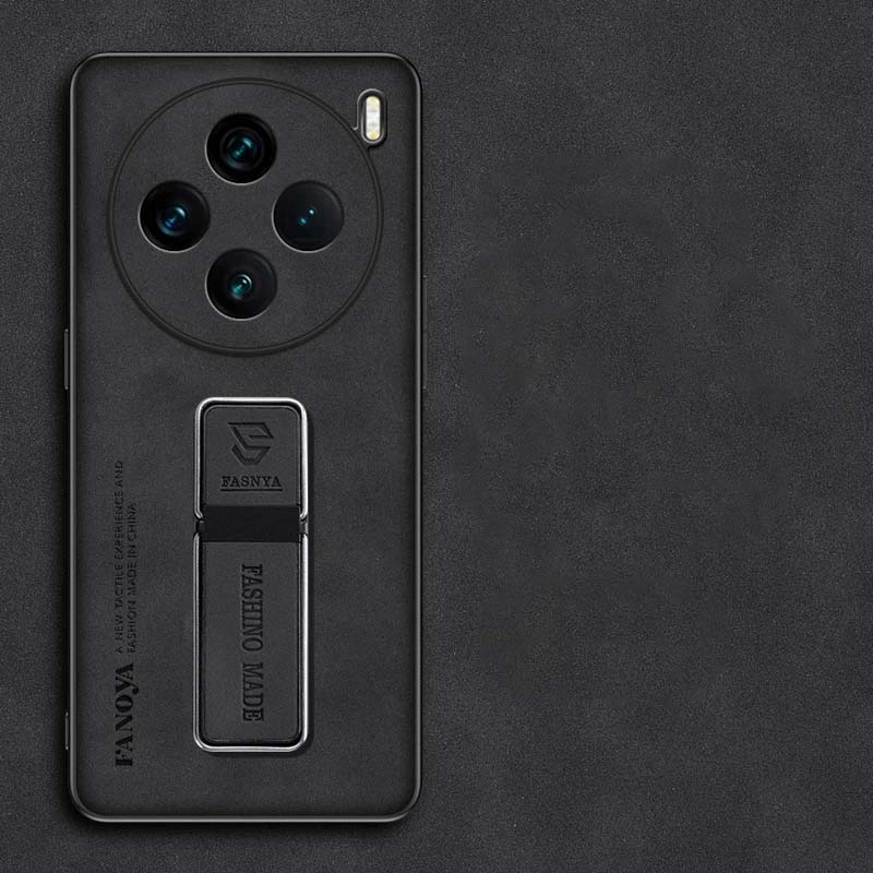 Sheepskin Leather Phone Case Bumper for Vivo X200 Pro Mini X 200 Matte Ring Holder Back Cover for Vivo X200Pro X100 Ultra X100S Pro Magnetic Ring Case