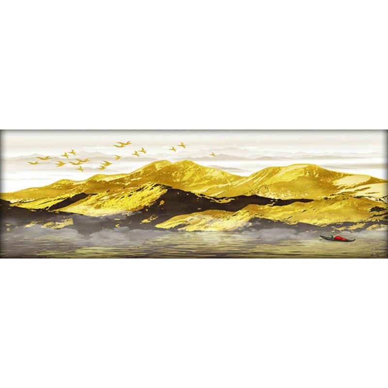 Golden Mountain Modern Landscape Canvas Painting Posters and Prints Wall Art Scenery Pictures for Living Room Decor No Frame