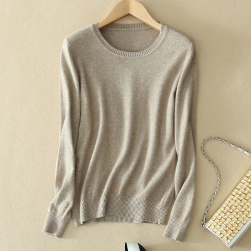 Spring Autumn Women s Sweater Long Sleeve O-neck Knit Tops Solid Slim Fit Bottoming Shirt Pullovers Knitwears XXXL 1293₽