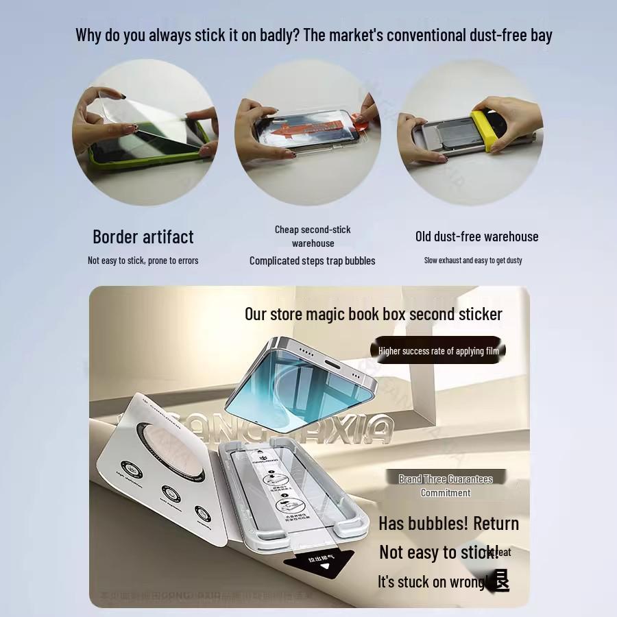 Imported Explosion-Proof VIVO X300pro X200s Dust-Free Tempered Glass Screen Protector - Anti-Fingerprint, Book Style Packaging