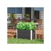 Plant Trough - MUVOE - Raised In WPC and Aluminum - Grey - 100x50x50cm - Weather-resistant