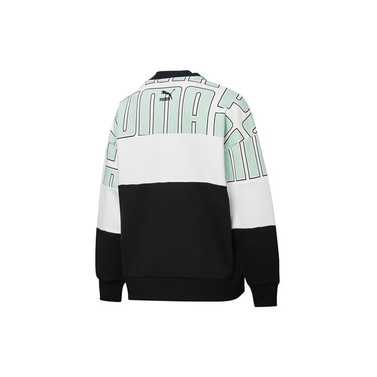 Puma Aop Logo Print Sport Pullover Sweatshirt Women Tops Light-Green 598241-32