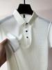Polo Shirt for Men - Men's Textured Polo Shirt Breathable Performance, Short Sleeve Mens Golf Work Casual Tops