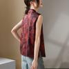 New Chinese Style Printed Vest Jacket for Women