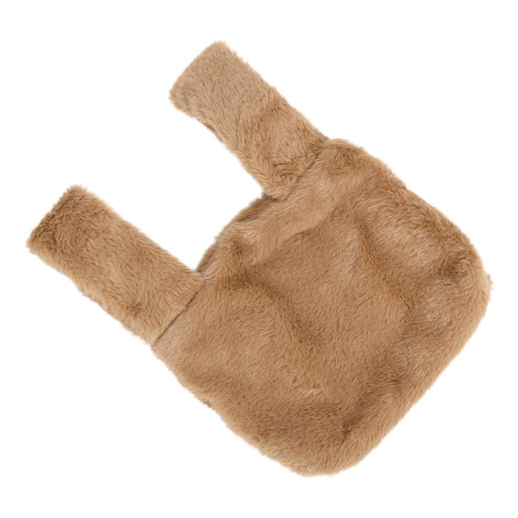 Fluffy Handbag for Women Small Plush Tote Bag Winter Fluffy Women Handbag Soft Solid Color Lipstick Key Small Storage Bag Versatile Commuter