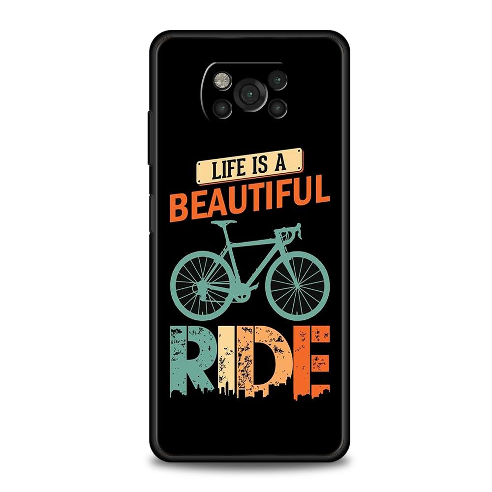 Mountain Bike Cycling Art Phone Case For For Xiaomi Poco X6 X5 Pro X4 X3 NFC F5 Pro F4 F3 GT M5 M4 Pro 5G M3 C51 C50 C55 Cover