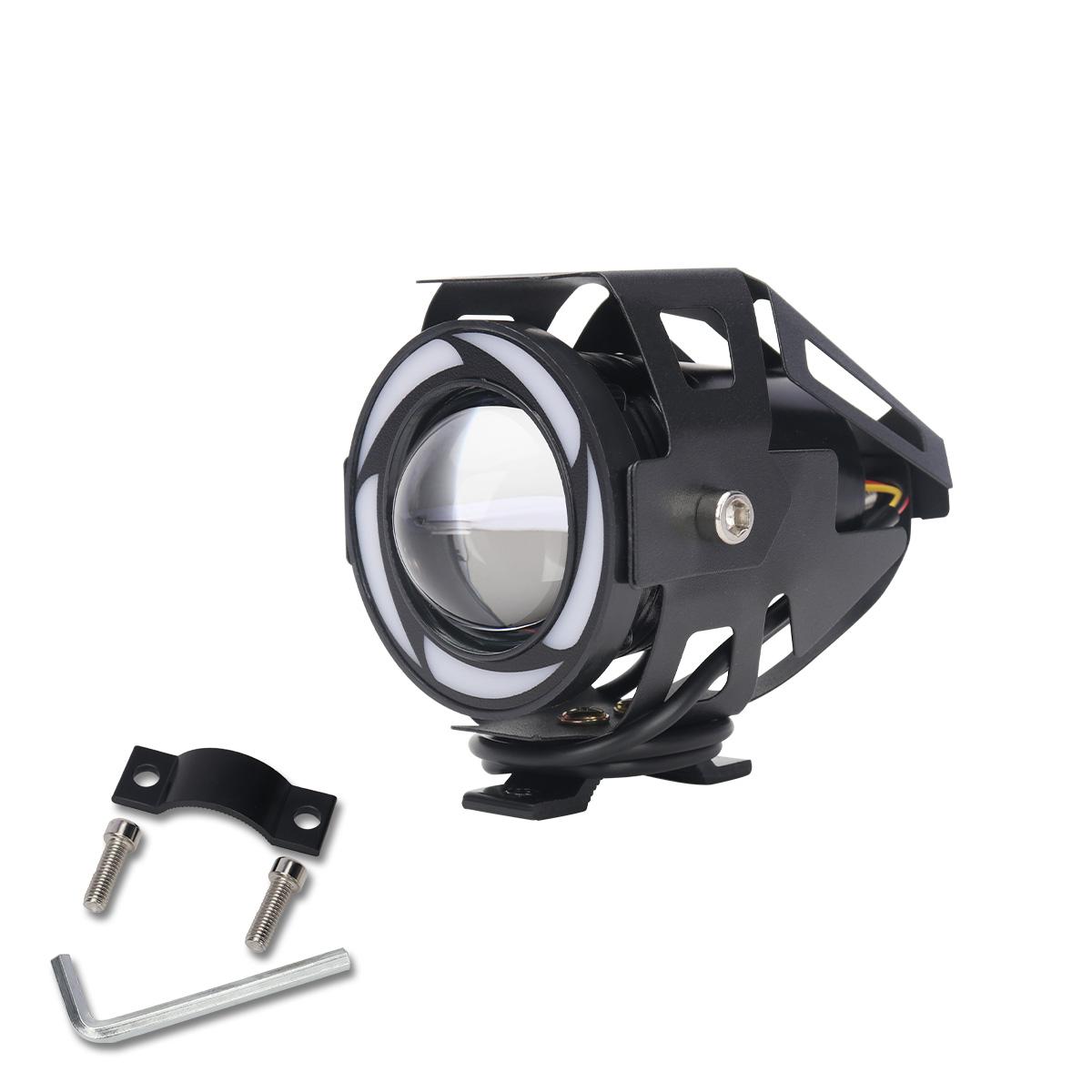 

1/2x Angel eye Mini U7 Headlights Motorcycle LED RGB Spotlight Fog lamp High low beams moto Headlamps lens scooter Driving light