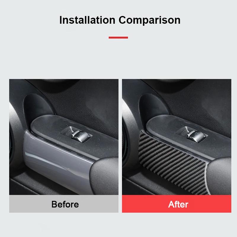 2PCS Car Interior Carbon Fiber Style Door Handle Cover Trim Sticker Decals for Mini Cooper F56 JCW Modification Accessories