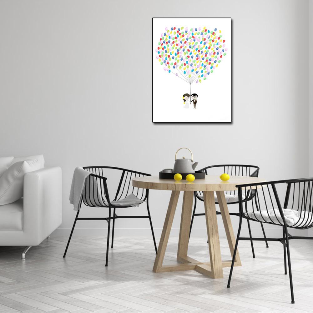 Parmak Baskısı Resim Gelin Damat Düğün Deseni Kendin Yap İmza Resim Dekorasyon İçin