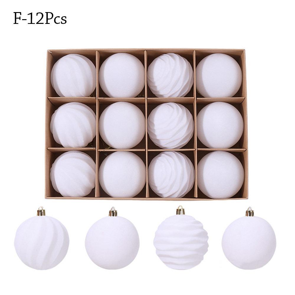 9/12/30 Pcs/set flannel Christmas Ball Set Hollow-out 6/8cm Xmas Tree Hanging Pendant Hanging Red Christmas Decorations