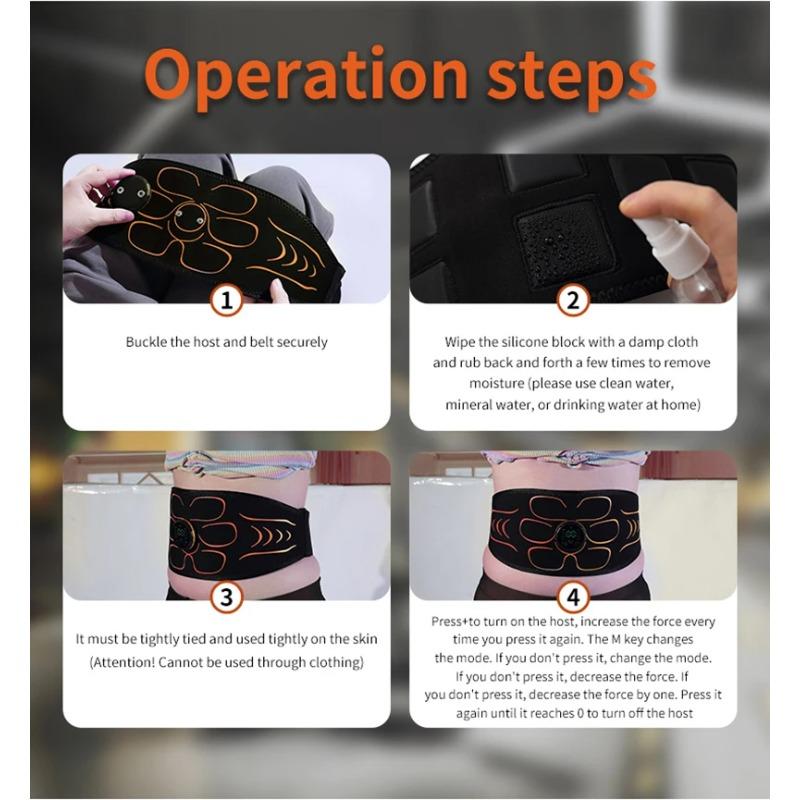 Bauchmuskeltrainer, EMS-Muskelstimulator, Bauchmuskeltrainer, Muskeltoner, USB-Aufladung, Körperformung, Abnehmen, Abnehmen für Arm und Rücken