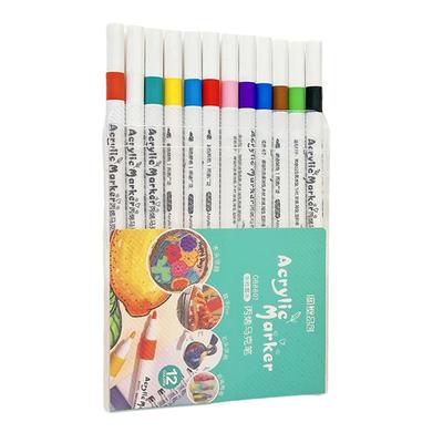 Acrylmarker 12/24/36 Farben Acrylfarbstift Leuchtende Farben, Schnelltrocknend zum Malen auf Papier Holz Stein Glas Stoff