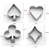 4 Stück/Sets Herz Fondantform Kuchen Keksausstecher Plätzchenausstecher Spielkartenform Edelstahl