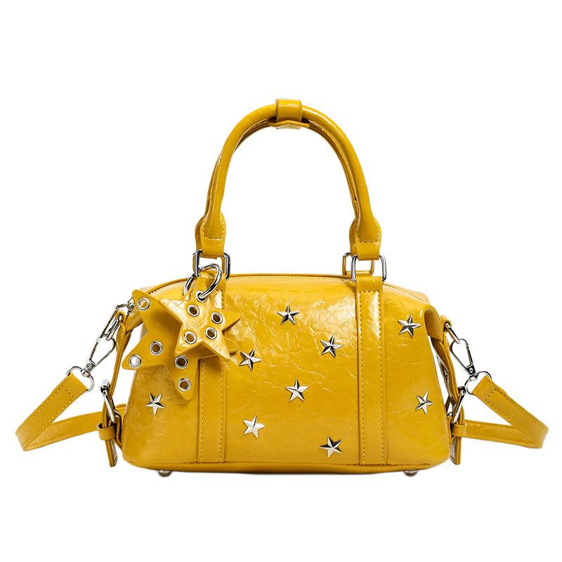 Ladies' Handbag, Female Star Studded Boston Handbag, Versatile Single Shoulder Crossbody Bag, Y2K Bag