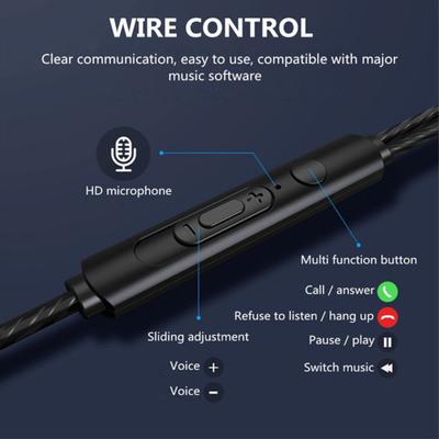 A4 Universal Wire Moving Coil Subwoofer Control Double Earphone In-ear Earplugs Headset