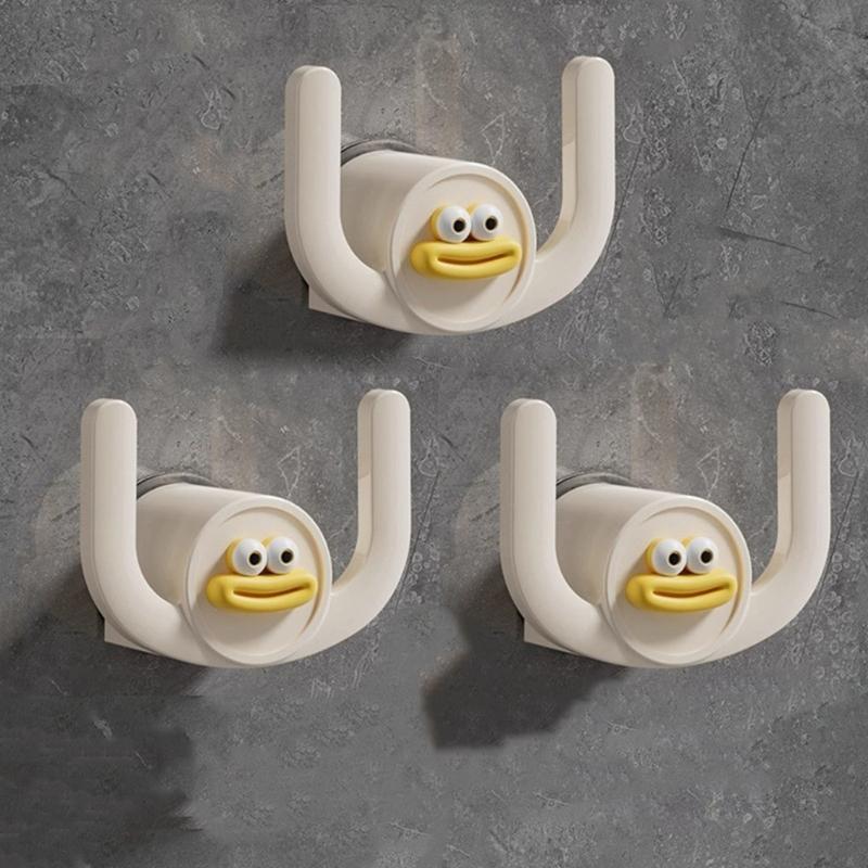 3Pieces Sturdy Without Punch Bathroom Hanging Hook Plastic Materials Portable Accessory for Extra Storage in Kitchens