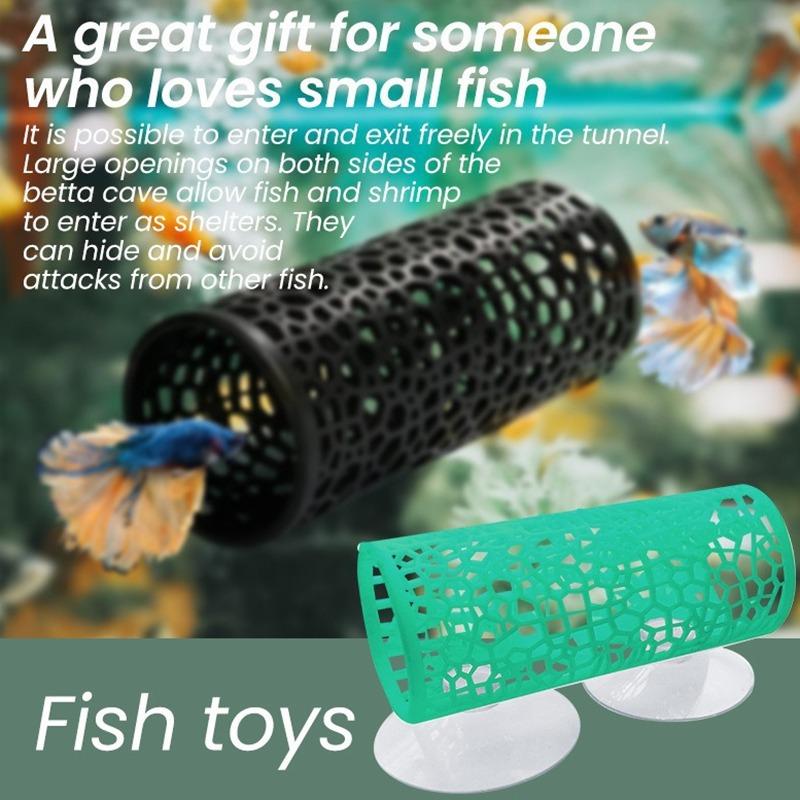 Kampffisch Ruhe-Tunnel Versteck Höhle Aquarium Dekor Zubehör Fischbecken Ornament für Kampffisch Unterschlupf Sicherer Ruheplatz & Wasserlandschaft Dekor