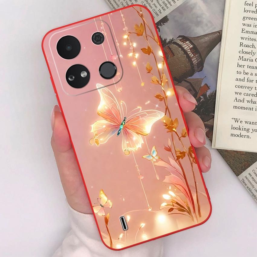 For Itel A04 A05s A16 A18 A23 A25 A26 A17 A33 A56 Phone Case Pretty Bow Pattern Fashion Shell Matte Silicone Anti Drop Protective Covers For Itel Capa