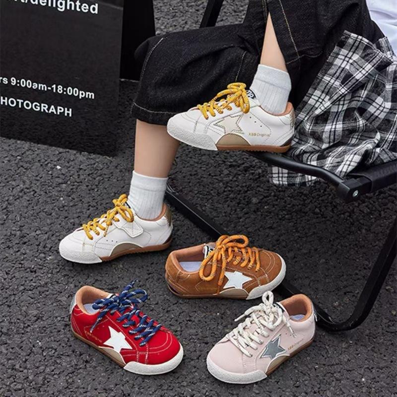 Retro Sports Shoes Autumn New Children's Board Shoes Fashion Polish Stars Small Dirty Shoes Soft Sole Boys and Girls Casual Shoes