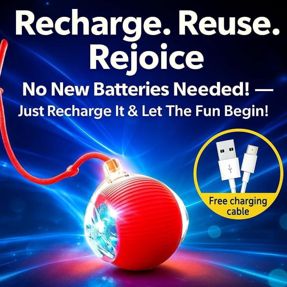 Durable Interactive Cat Toys for Indoor Cats, Rolling Ball Toy Compatible with Smart Automatic Chase Systems