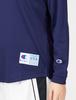 Champion Long Sleeve Round Script Size M Women's T-Shirt, Neck, Warm, Logo, Navy, (CW-WB454)