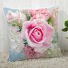 Red Rose Pattern throw pillow cover with short plush print living room sofa decoration cushion cover pillow covers decorative