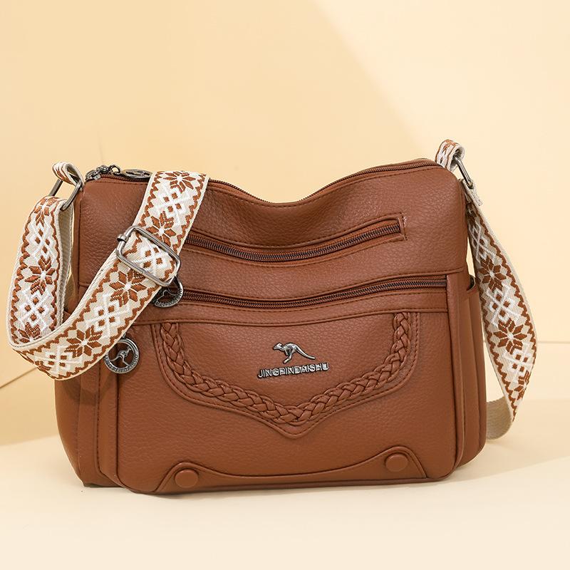 

New fashion messenger bag large capacity simple shoulder bag casual mother bag women s shoulder bag коричневый