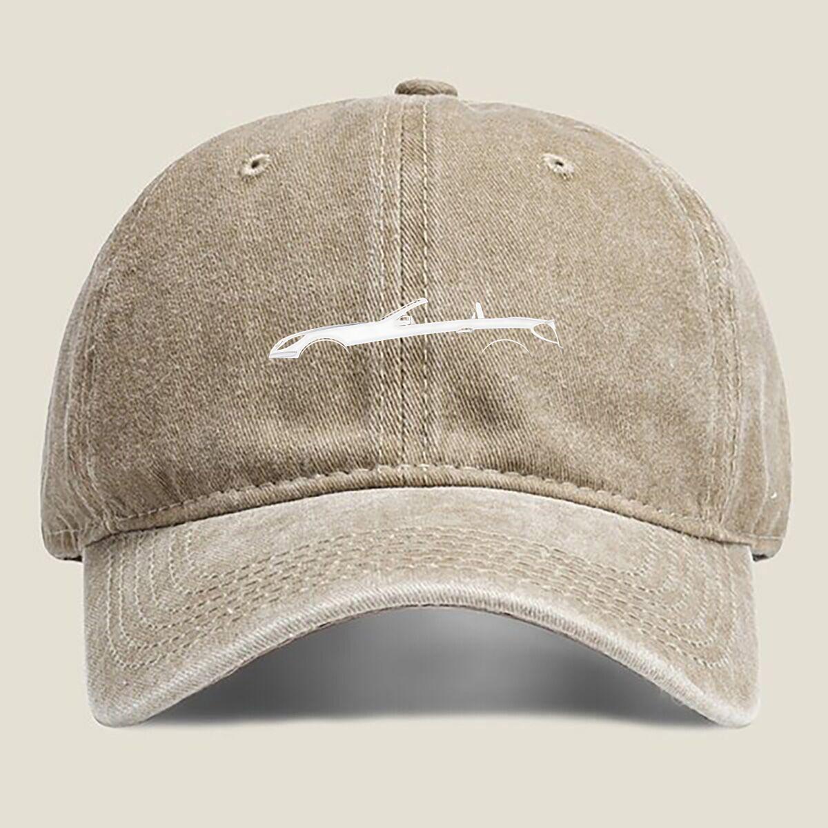 Minimalist Car Silhouette Fashion Washed Baseball Cap Hat Outdoor Activities One Size