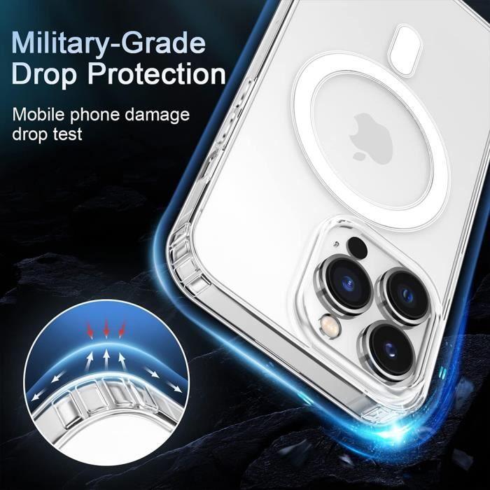 Coque de protection - BOOLING - iPhone 15 Pro Max - Ronde Magnétique - 2 Verres Trempés - Transparent