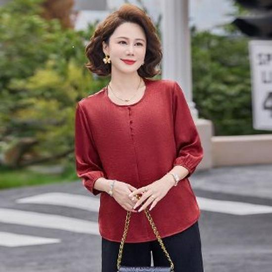 Women s 2026 Loose Fit Short-Sleeve T-Shirt for Middle-Aged & Elderly XL