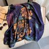 Elegant Women' Large Silk Scarf As a Gift 180x90 Black Beige