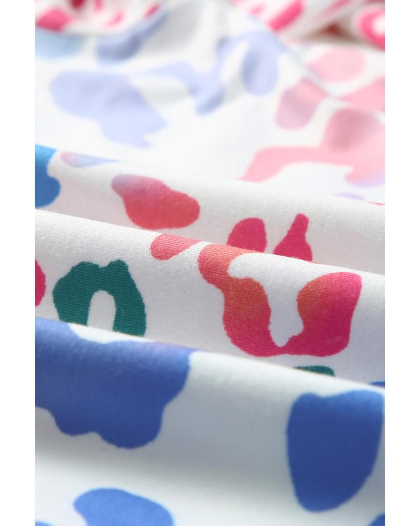 Azura Exchange Leopard Drawstring Hoodie with Colorful Splicing