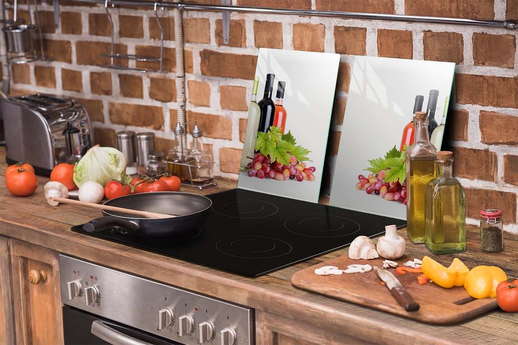 SZKLANA PŁYTA OCHRONNA DO KUCHNI 65x52 WINO