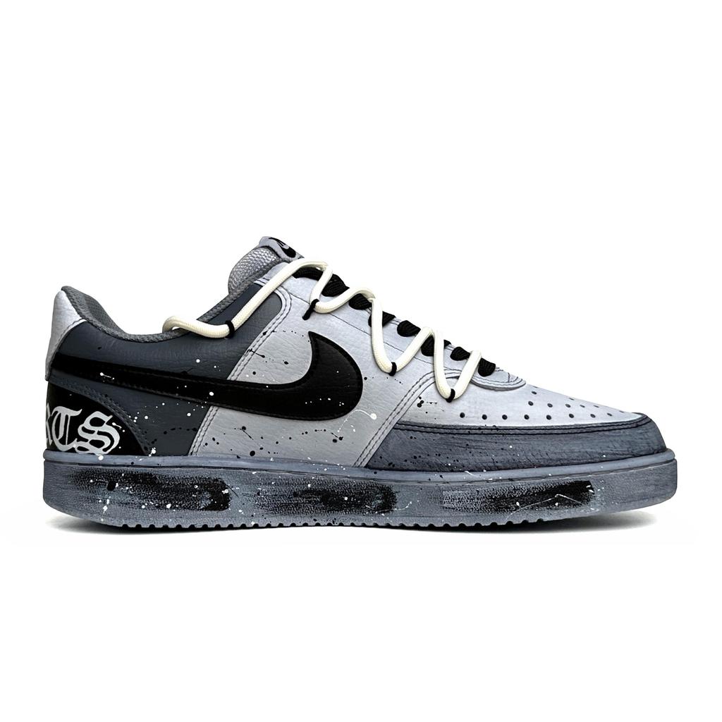 Nike Zapatillas de Skate Court Vision 1 Caña Baja para Hombre Negro Gris DH2987-101(Team87-)