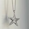 Silver Star Circular Collar Bohemian Silver Jewelry Simple Y2k Necklace Beach