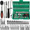 46pc Drive Socket Set 1/4 Inch Ratchet Wrench Set Mechanic Tool Kits for Auto Repair Hous with Sockets Metric Hex Bit Socket Set