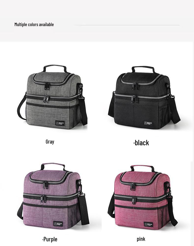 Double Layer Insulated Lunch Bag: Thickened, Fresh-Keeping Bento Bag for Outdoor Picnic